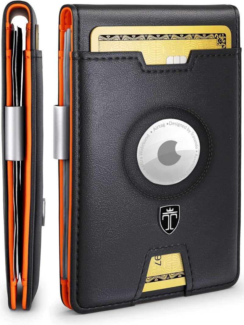 TRAVANDO AirTag* Wallet Mens Wallet with Money Clip Air Tag Wallet Card Holder RFID Blocking Bifold Gifts for Men - Image 1